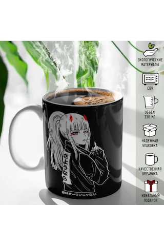 Rock'n'rolla Bardak Sevimli Franxx'te 002 Darling Code Kod 002 Darling İn The Franxx 147029629 Siyah