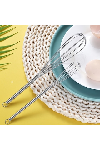 Sones 2 Adet Ev Tipi Manuel Yaylı Çırpıcı Elde Taşınabilir Paslanmaz Çelik Mini Çırpma Teli, Boyut: 12 İnç Diğer