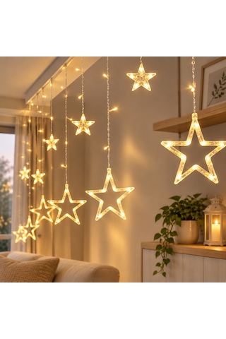 Led Perde 3 M 120 Led'li Yıldız Modeli Standart