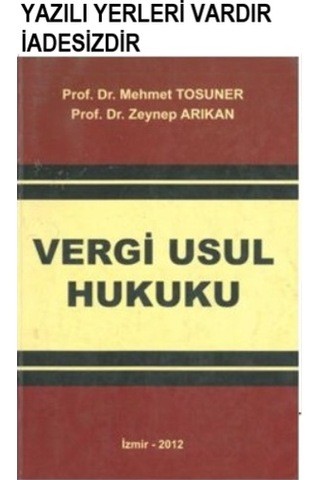 Vergi Usul Hukuku Mehmet Tosuner 2012 2.El İadesiz