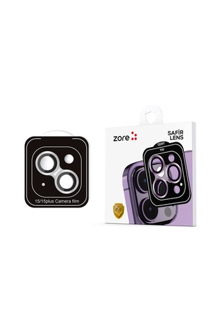 Apple Uyumlu iPhone 15 Plus Zore Cl-11 Safir Parmak İzi Bırakmayan Anti-reflective Kamera Lens Koruyucu Gümüş