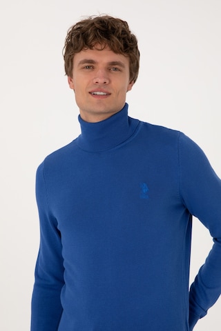 U.S. Polo Assn. Erkek Slim Fit Boğazlı Yaka Saks Basic Kazak 50288884-VR045