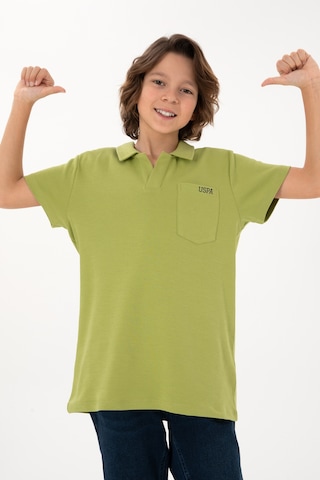 U.S. Polo Assn. Erkek Çocuk Fıstık Yeşili Polo Yaka Tişört 50295438-VR087
