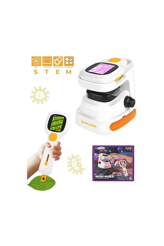 Temel 2si 1 Arada Dijital Mikroskop Seti 40x 1000x Yakınlaştırmalı, Hd Ekranlı Stem Kiti