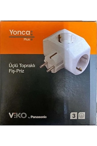 Viko Yonca 3lü Topraklı Grup Priz Beyaz Sıra Priz Çoklu Priz Diğer