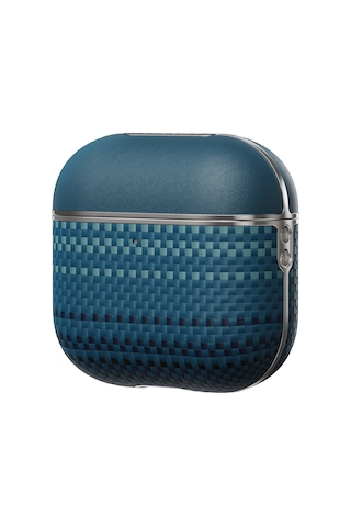 Apple Uyumlu AirPods Pro 2 Kılıf Aramid Fiber Pitaka Tactile Woven Sunset-moonrise Serisi Sunset Kapak Mavi