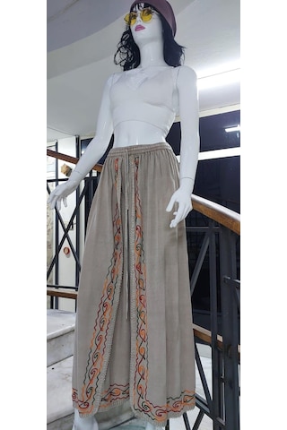 Eren Style Otantik Nakış İşlemeli Harem Şalvar Pantolon Krem