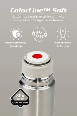 Colorline Soft 750 Ml Paslanmaz Çelik Termos Ckr2002 Gri