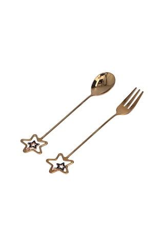 Geeroyoo 304 Paslanmaz Çelik Yıldız Pendentlı Kaşık-çatal Seti Kahve Karıştırıcı, Tatlı Servisi Nikah Hediyesi Ev Ve Restoran Kullanıma Uygun Diğer