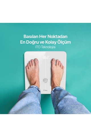 Ttec Sensi Pro Ito Camlı Yağ Ölçer Ve Vücut İzli Hassas Sensörlü Akıllı Tartı / Baskül