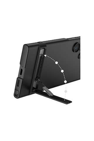 Samsung Galaxy Uyumlu S23 Ultra Kılıf Kamera Korumalı Standlı Ays Kapak