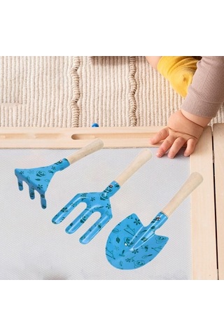 Trendooze Homyl 3x Çocuk Bahçe Aletleri Seti, Kompakt Ve Renkli Desen