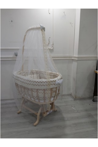 Babyen1 Zigzag Kahve Bebek Beşik Uyku Seti %100 Pamuk-60X100