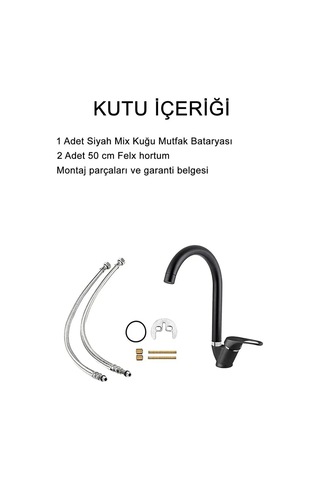 Boheme Mat Siyah Lavabo Bataryası Aç Kapa Mix Musluk Sıcak Ve Soğuk Su Girişli Siyah