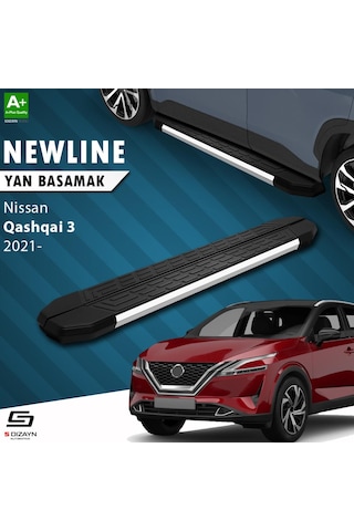 S-dizayn Nissan Qashqai 3 Newline Krom Yan Basamak 173 Cm 2021 Üzeri A+ Kalite