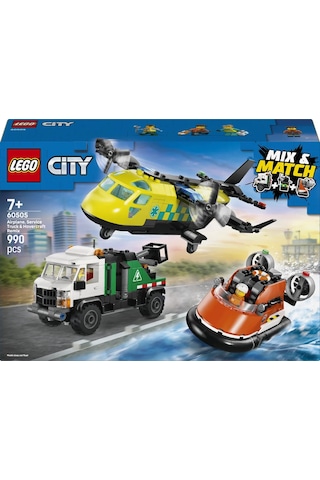 LEGO® City Uçak, Servis Kamyonu ve Hoverkraft Karışımı 60505 -7 Yaş ve Üzeri Çocuklar İçin Yaratıcı Oyuncak Yapım Seti (990 Parça)