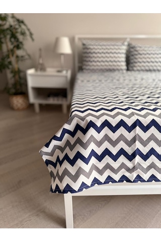 Üntaş Tek Lastiksiz Çarşaf Ve 1 Adet Yastik Kilifi Lacivertgri