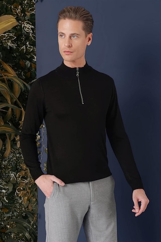 Efor Tr 861 Slim Fit Siyah Klasik Triko Siyah