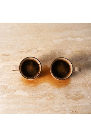 Güral Bej Rölyef Desenli 2li Porselen Mug Bardak Seti Diğer