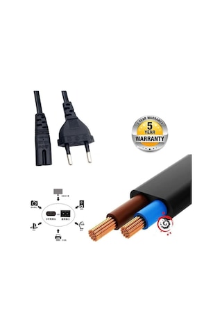 Primex Px-typ18 1.8 Metre Teyip Power Kablo, Teyip Kablo 1.8m, İkili Tv Power Kablo, Ps5, Ps4, Ps3, Xbox Serisi C7 Euro Full Bakır Güç Kablosu