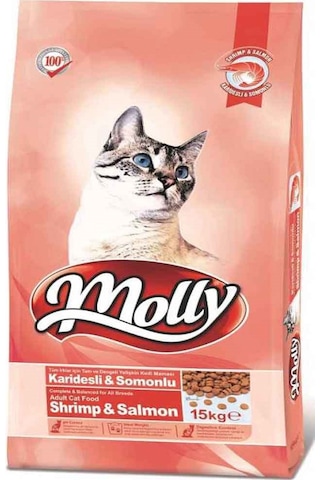 Molly Somonlu ve Karidesli Yetişkin Kedi Maması 15 KG Molly Somonlu ve Karidesli Yetişkin Kedi Maması 15 KG