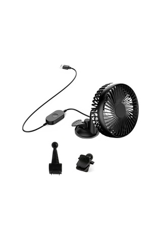 Evrensel 5v 360 Derece Dönebilen Usb Araç Vantilatörü Büyük Rüzgar Üç Hız Kontrolü Vantuzlu Usb Araç Vantilatörü