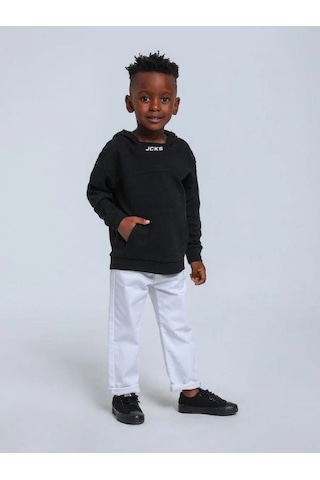 Jack Lions Erkek Bebek Pamuklu Orta Kalınlıklı Kapüşonlu Sweatshirt-14745 Siyah