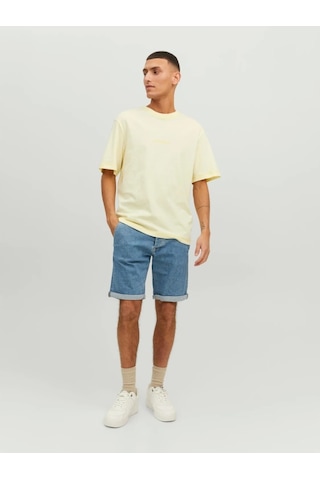 Jack&jones Faded Erkek Sarı Bisiklet Yaka Tişört 12234809-YLW Sarı