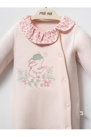 Moi Noi Baby Moi Noi 3lü Şapkalı Baskılı 0-3 Ay Tulum - Pembe