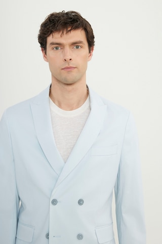 AC&Co / Altınyıldız Classics Erkek Acık Mavı Slim Fit Dar Kesim Kırlangıç Yaka Kapak Cepli Kruvaze Damatlık Smokin Takım Acık Mavı Açık Mavi