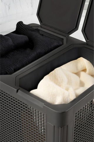 Omnipazar Sy-4632 Smart Duo İki Bölmeli Kirli Çamaşır Sepeti 84 Litre Antrasit 116 Antrasit