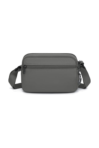 Smart Bags Koyu Gri Hafif Kumaş Çok Cepli Küçük Boy Günlük Kadın Çapraz Çanta