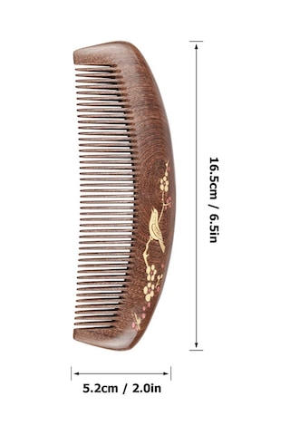 Suofeng Kadınlar İçin Sandal Ağacı Tarağı - İnce Dişli Statik Önleyici Ahşap Saç Tarağı, Doğal Dolaşma Önleyici Saç Bakım Tarakı Statiksiz