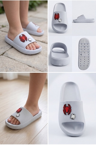 Hero-clog Macera Serisi - Gri Maske Figürlü Erkek Çocuk - Bebek Terlik : Ultra Hafif, Anatomik İ...