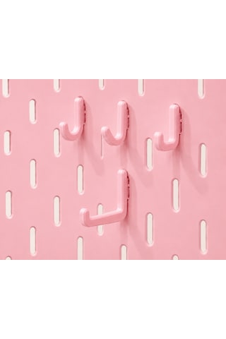 Modüler Masaüstü Pegboard Organizer Seti Kalemlik, Raf Ve Kancalı Düzenleyici Panel Ofis, Çalışma Masası Ve Hobi Alanları İçin Çok Amaçlı Organizer 124-Pembe