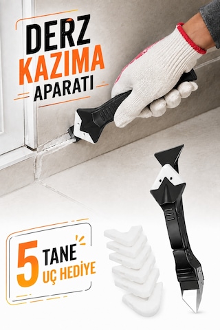 Derz Kazıma Aparatı 5 Uçlu Derz Temizleme Sökme Kazıma Aleti Fayans Derz Temizleyici