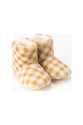 Çocuk Ve Bebek Panduf, Kışlık Peluş Bot, Yumuşak, Sıcak Tutan, Kaymaz Tabanlı Ev İçi Patik, Ev Botu Bej