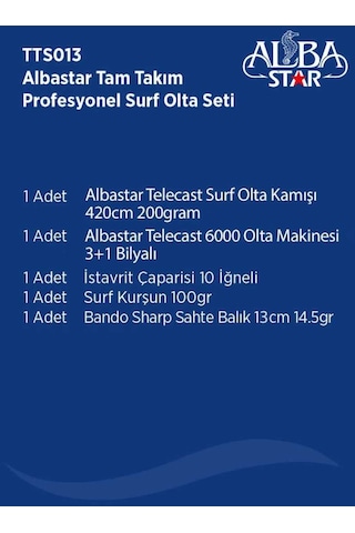 Albastar Tam Takım Profesyonel Surf Olta Seti Tts013 420Cm-Standart