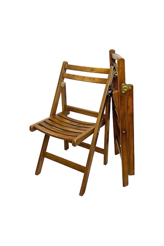 Burgaz Katlanır Ahşap Bahçe Balkon Sandalyesi -Kolçaksız Ahşap