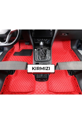 Honda Cıvıc Fd6 2007-2011 Kırmızı Renk 8d Diamond Premium Kaymaz Deri Oto Paspas