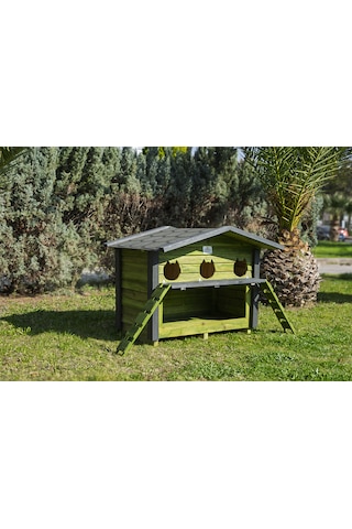 3 Yuvalı Mamalıklı Kedi Evi