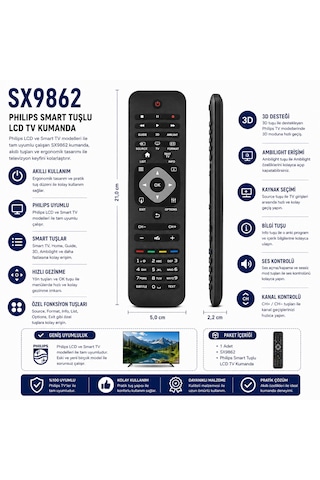 Philips Sx9862 Smart 3d Ambilight Tv Kumandası
