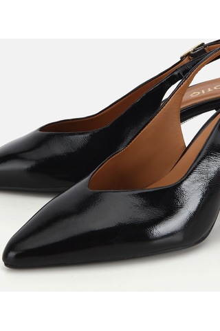 Hotiç Kadın Rugan Deri Siyah Sivri Burunlu Arkası Açık Kısa Topuklu Stiletto 01ayh322090a100 01ayh322090a100 Siyah