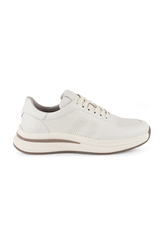 Lbr H1130 Antik Deri Erkek Sneaker - Eva Tabanlı Bağcıklı Günlük Spor Ayakkabı Bej
