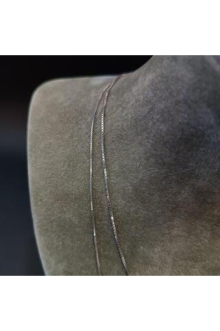 925 Ayar Gümüş Kolye Zinciri Model2 - Gümüş Renk -54cm Gümüş