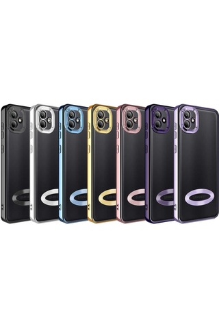 Zore Galaxy Uyumlu A03 Kılıf Kamera Korumalı Logo Gösteren Omega Kapak - Siyah Siyah