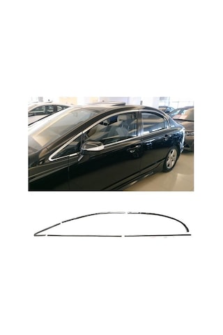Honda Civic Fd6 Cam Çerçevesi Kenar Çıtası Krom Tamtur 2006 201