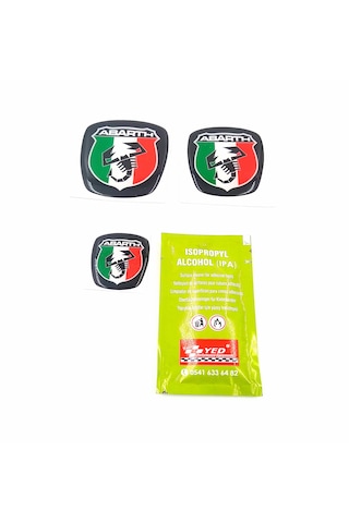 Egea Sedan Uyumlu Üçlü Abarth Logo Seti Ön Arka Direksiyon