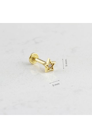 Glorria Altın Yıldız Tragus Piercing Çok Renkli 31980781