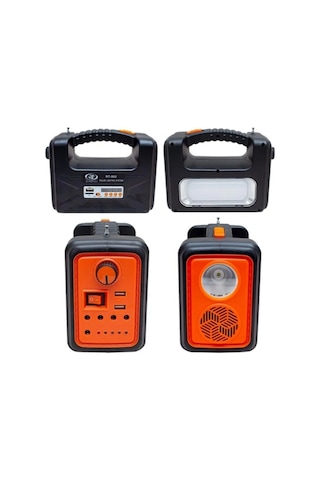 Premium Rt-902 Güneş Enerjili Solar Şarjlı Bluetoothlu Mp3-radyolu Çadır Kamp Aydınlatma Fener Seti 1 A